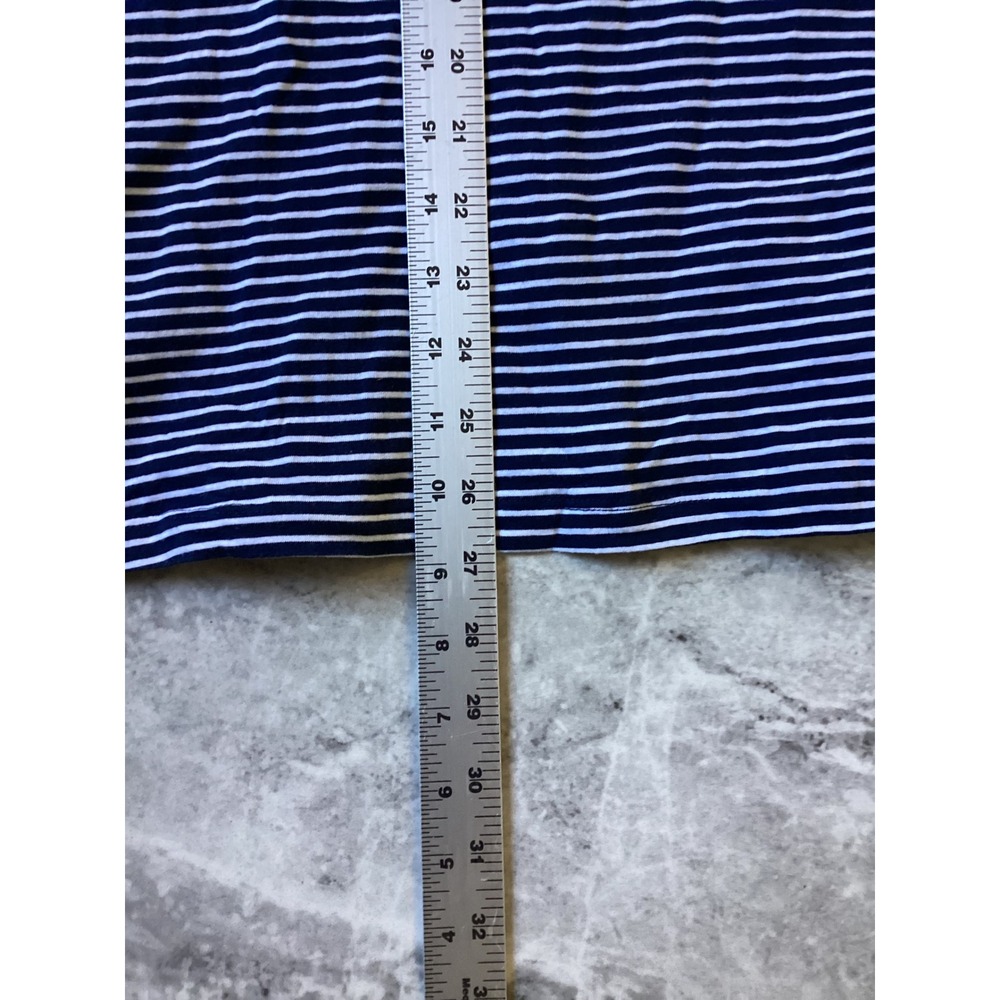Pact Organic Cotton Striped Tank Top Navy Blue White XXL Sleeveless Crew Neck - Picture 4 of 6